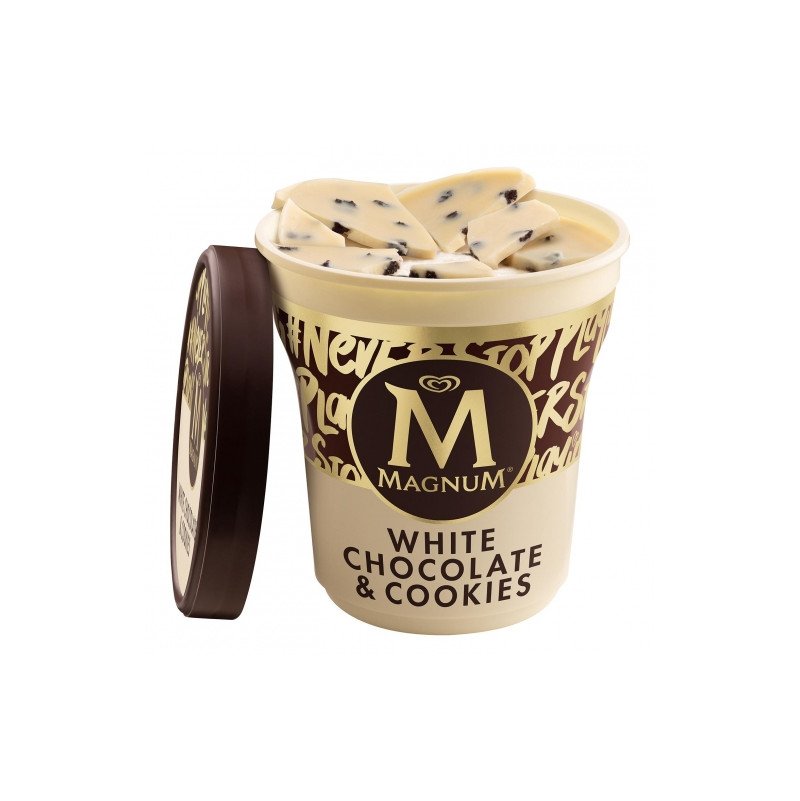 helado chocolate blanco con cookies magnum