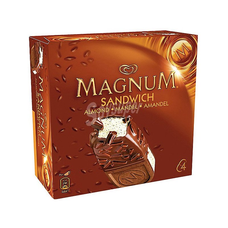 magnum sandwich almendras pack 20 unidades