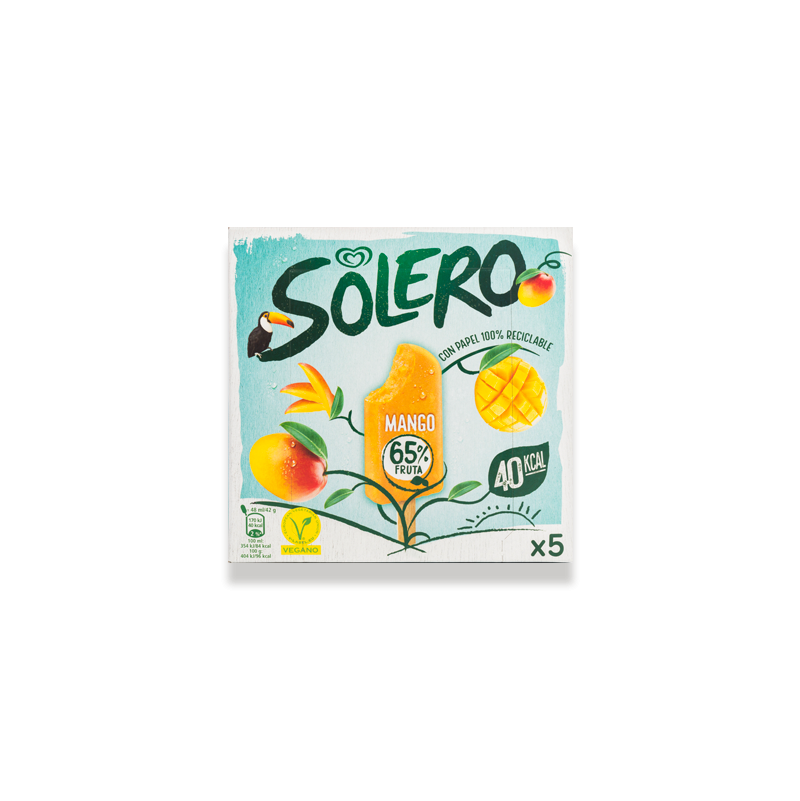 helado de sorbete de mango solero