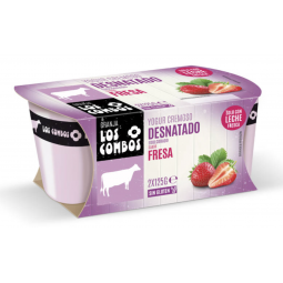 yogur cremoso desnatado fresa