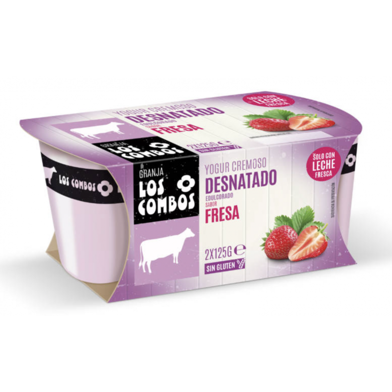 yogur cremoso desnatado fresa