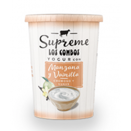 yogur cremoso trocitos vainilla y manzana 500 gr