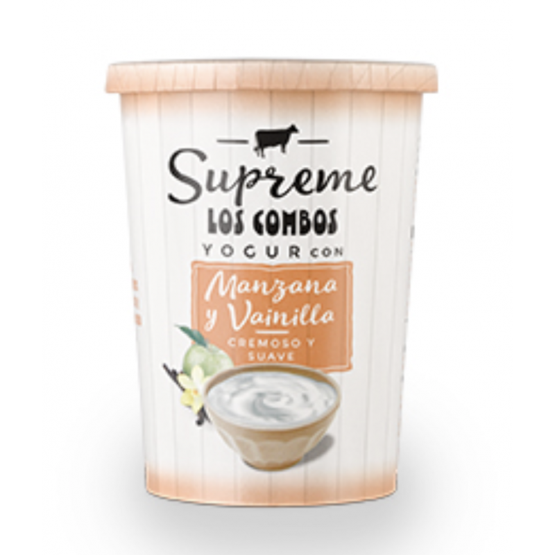 yogur cremoso trocitos vainilla y manzana 500 gr