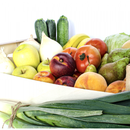 caja fruta y verdura para dos personas