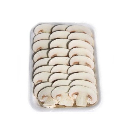 champiñón laminado en bandeja