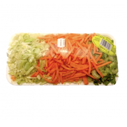 sopa juliana en bandeja