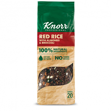 arroz rojo con almendras y brocoli arroz rojo con almendras y brocoli